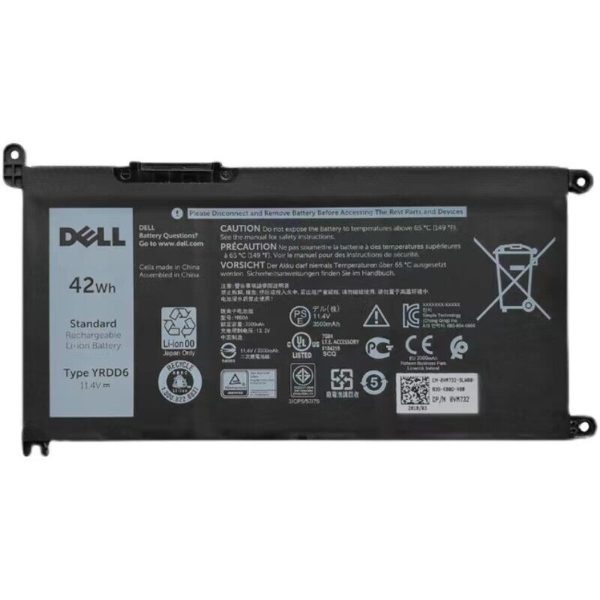 Dell Inspiron 5485, 5493, 5584, 5590, Vostro 5481, 5581, 5490, VM732, YRDD6 Laptop Battery, 11.4 V 3500mAh/42Wh